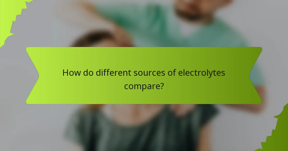 How do different sources of electrolytes compare?